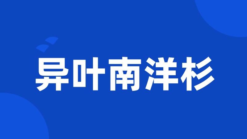 异叶南洋杉