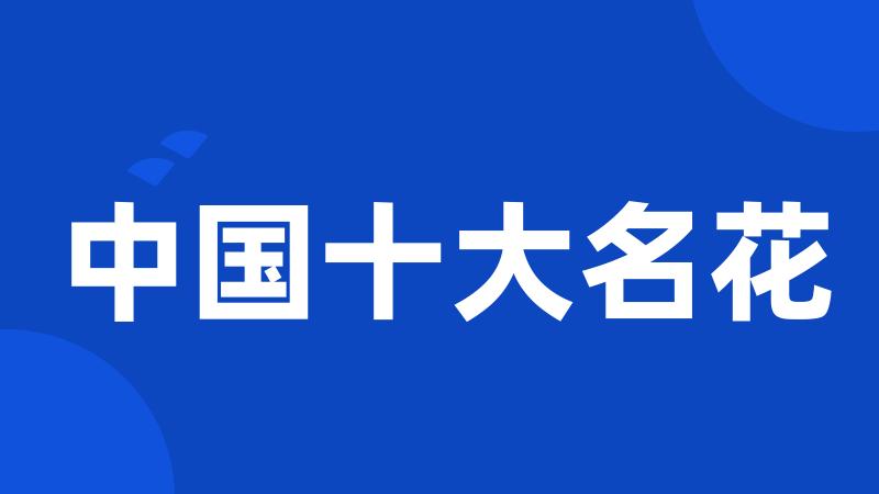 中国十大名花