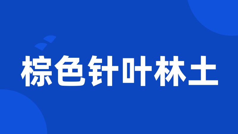 棕色针叶林土