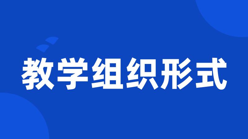 教学组织形式