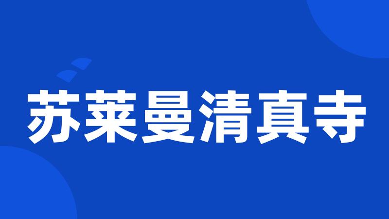 苏莱曼清真寺