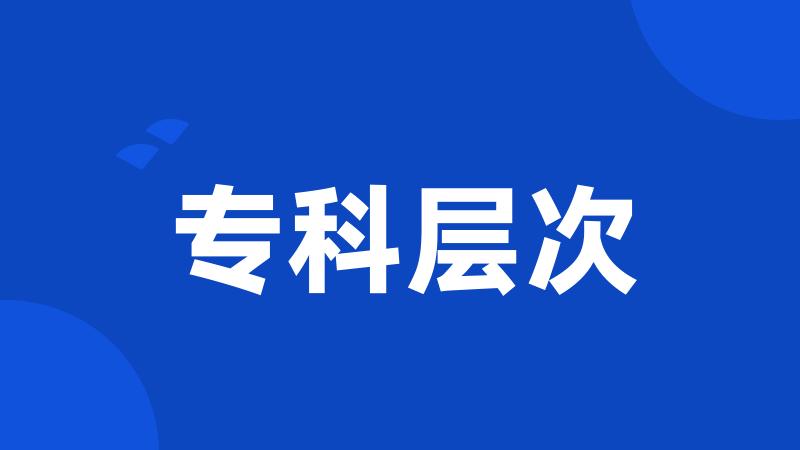 专科层次