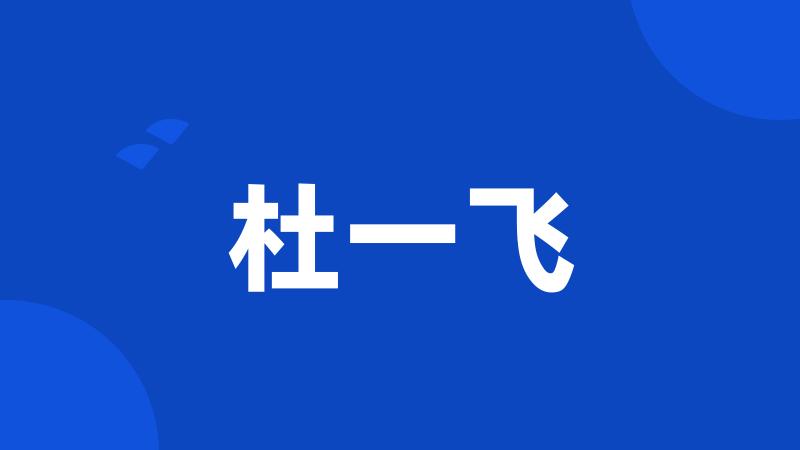 杜一飞