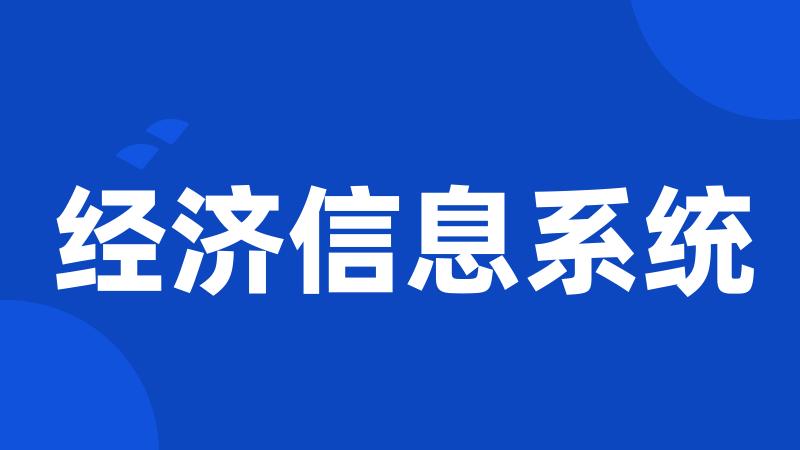 经济信息系统