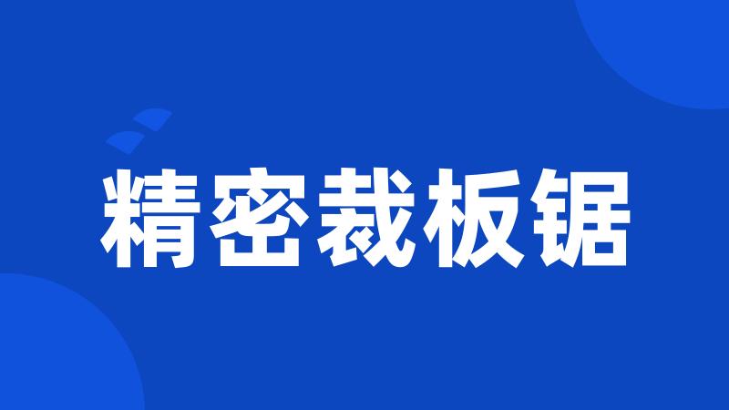 精密裁板锯