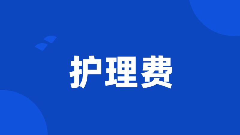 护理费