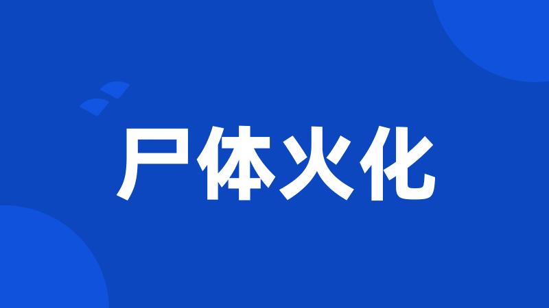 尸体火化