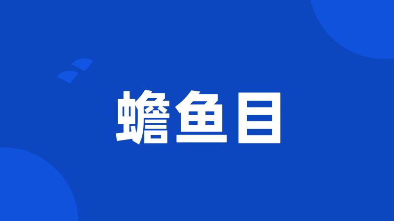 蟾鱼目