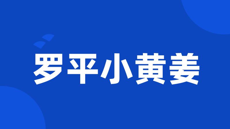 罗平小黄姜