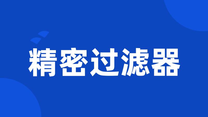 精密过滤器