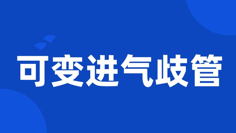 可变进气歧管