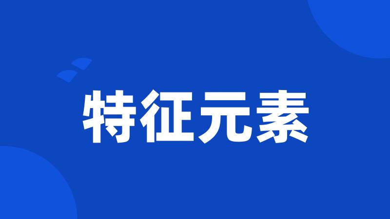 特征元素