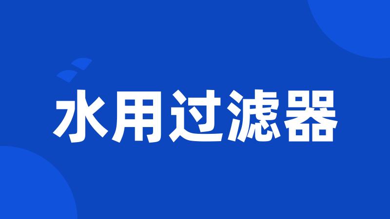水用过滤器