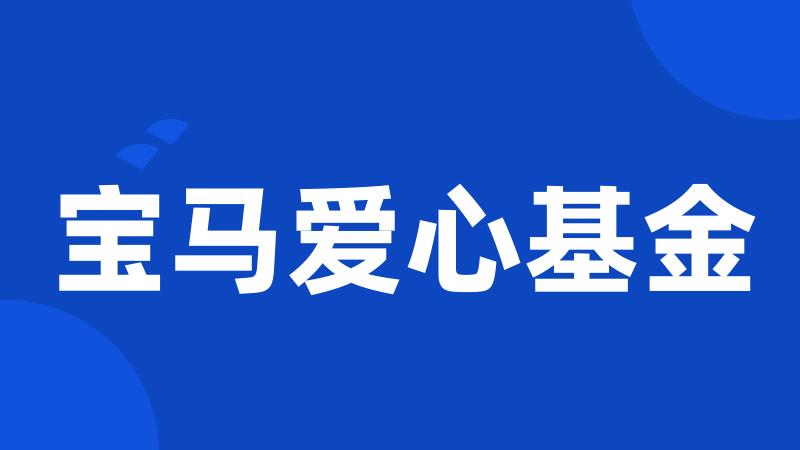 宝马爱心基金