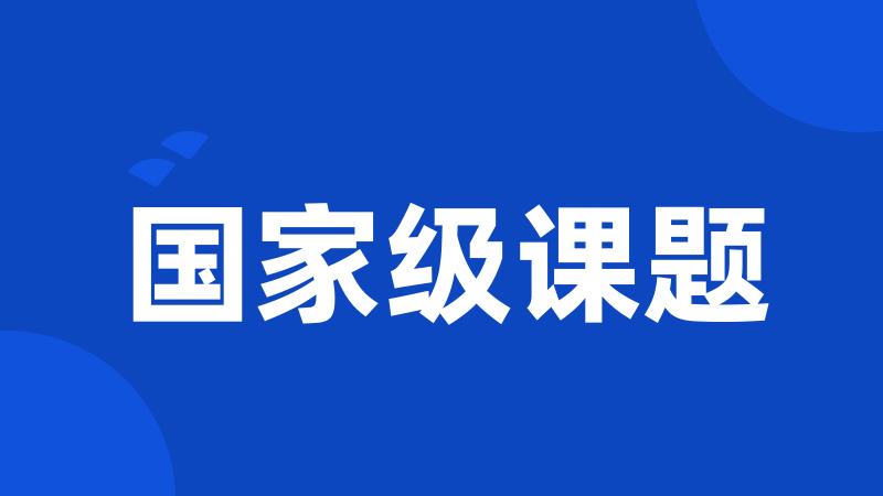 国家级课题