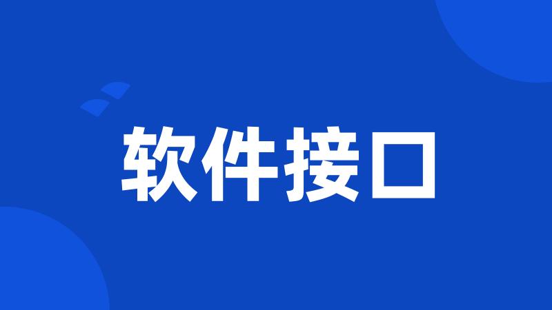 软件接口