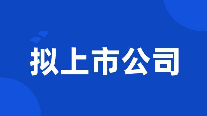 拟上市公司