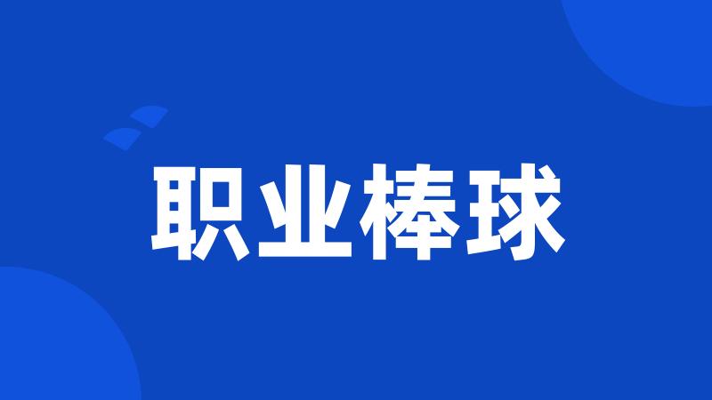 职业棒球