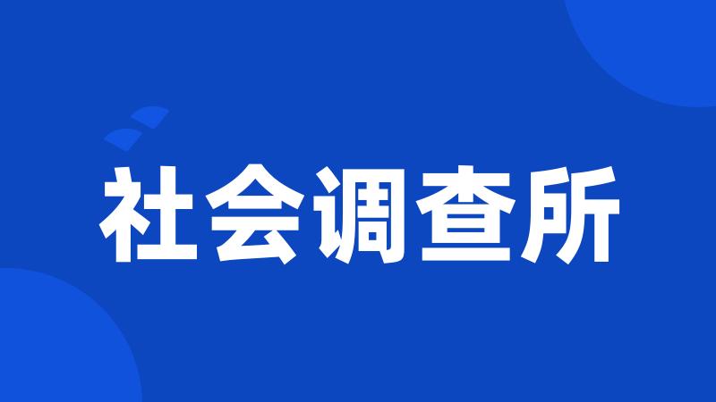 社会调查所