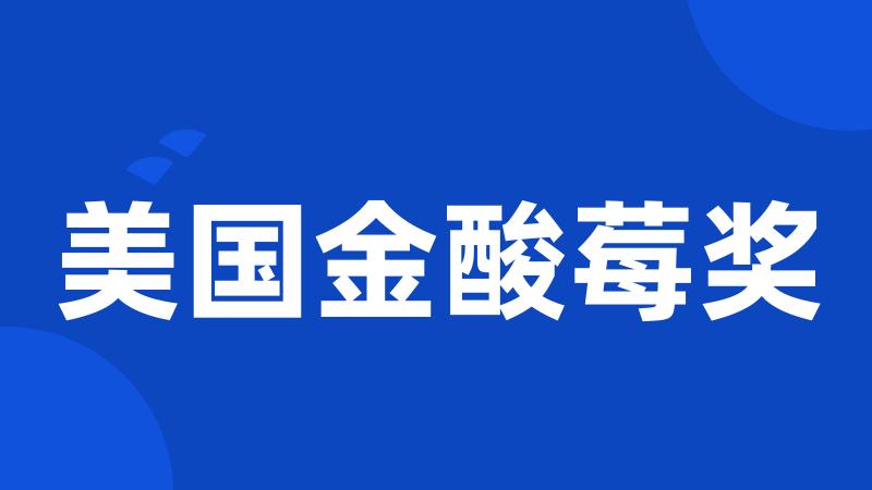 美国金酸莓奖