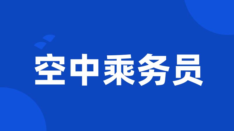 空中乘务员