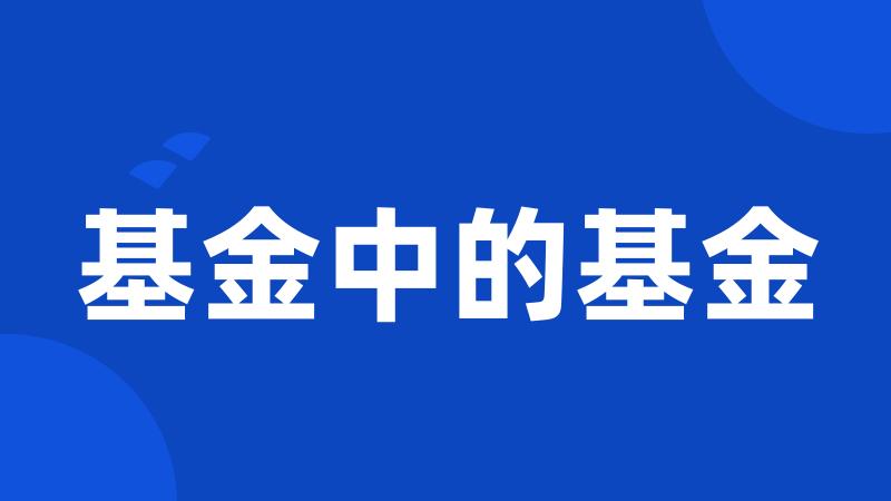 基金中的基金