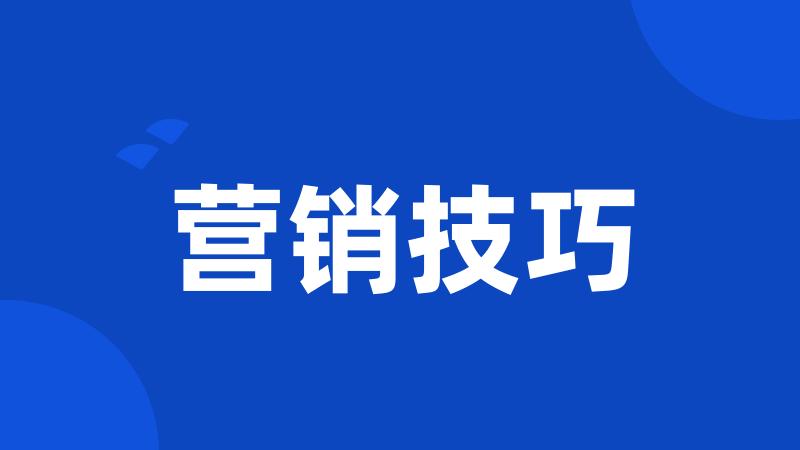 营销技巧