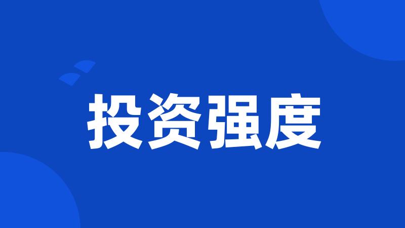 投资强度