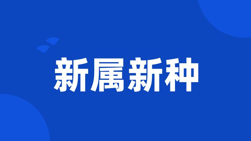 新属新种