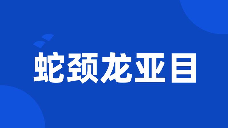 蛇颈龙亚目