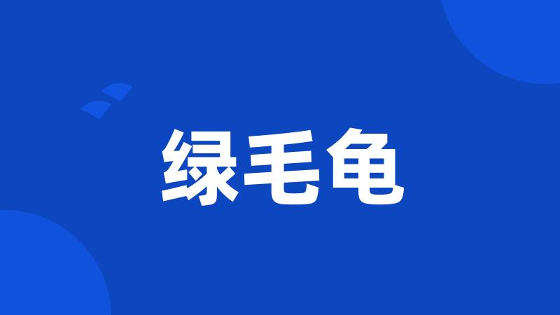 绿毛龟