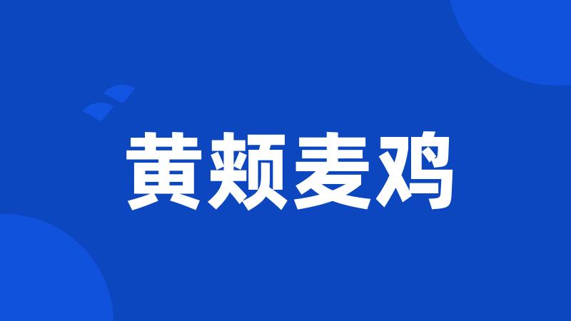 黄颊麦鸡