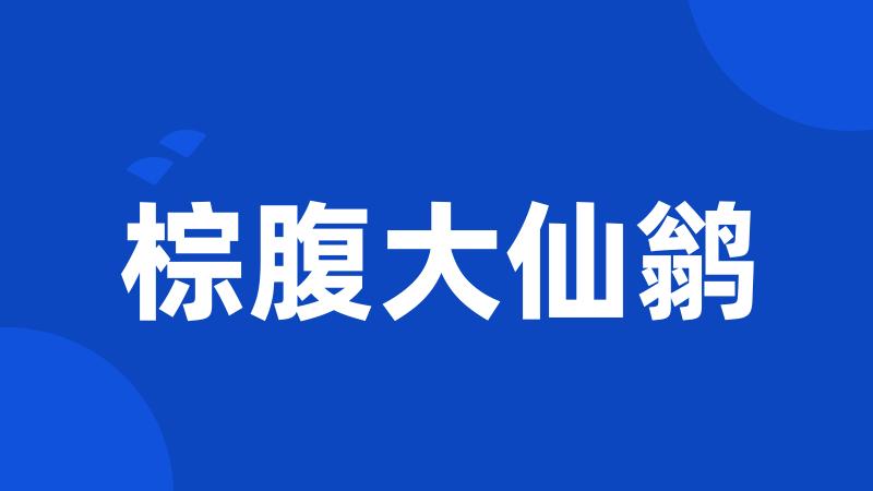 棕腹大仙鹟