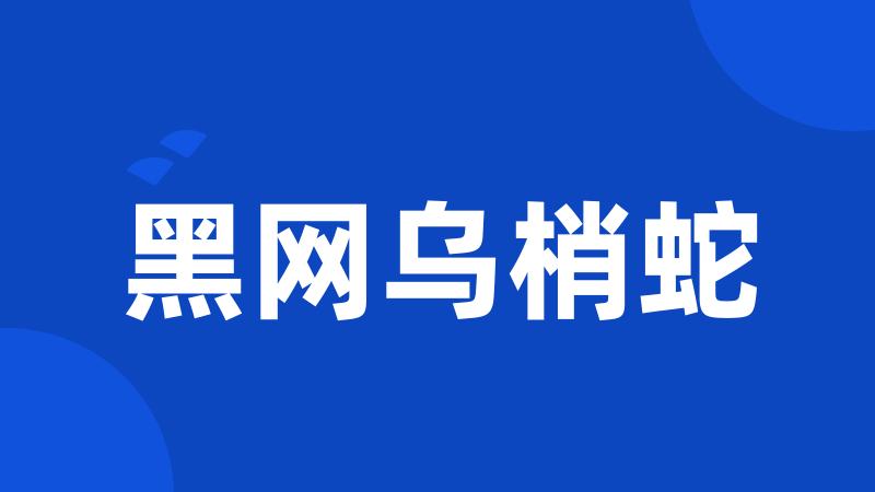 黑网乌梢蛇