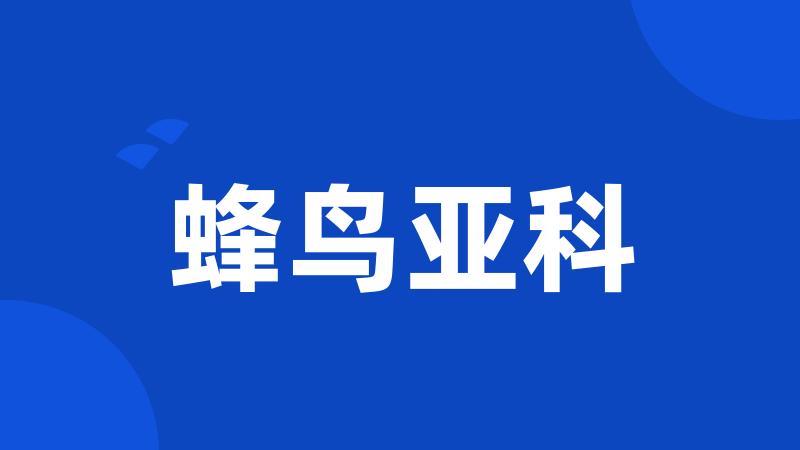 蜂鸟亚科
