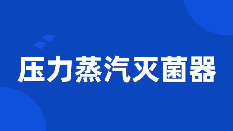 压力蒸汽灭菌器