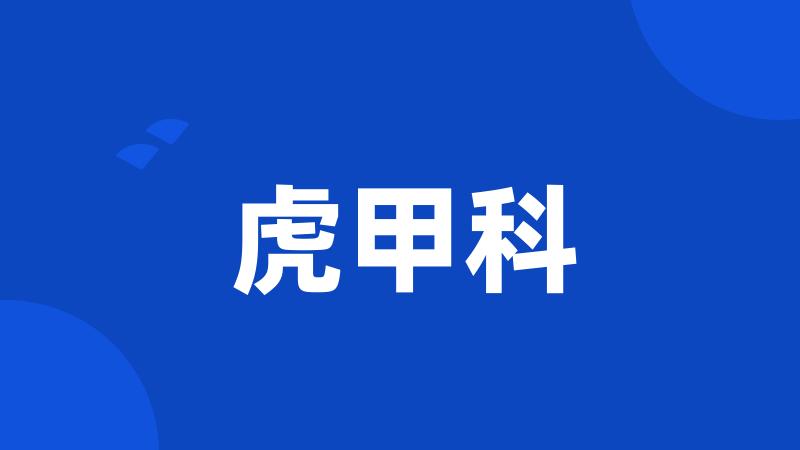 虎甲科