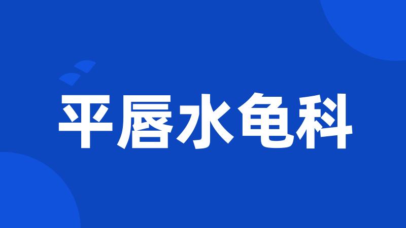 平唇水龟科