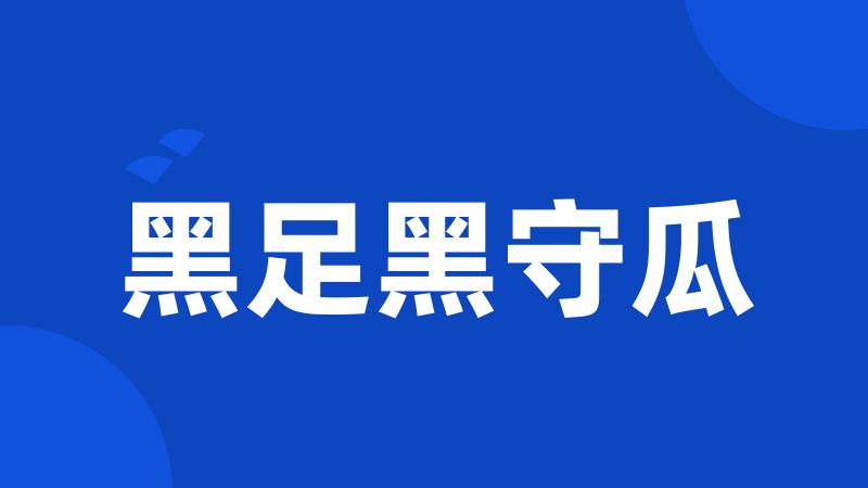 黑足黑守瓜