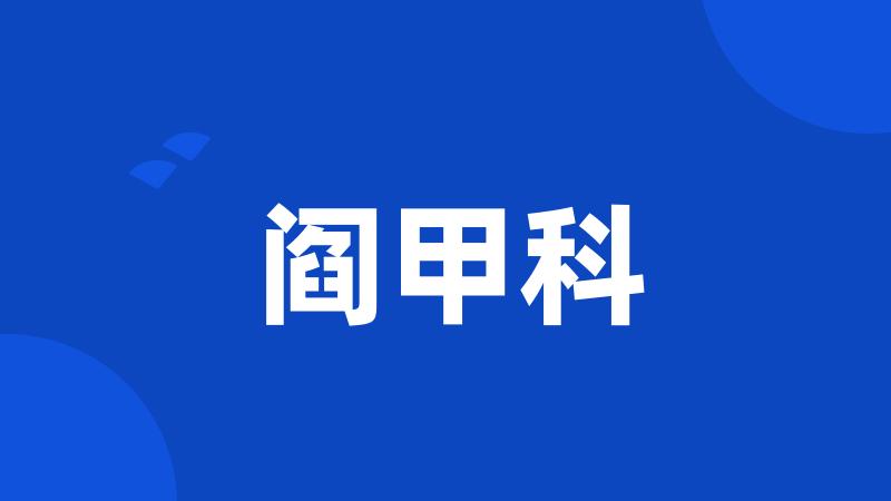 阎甲科