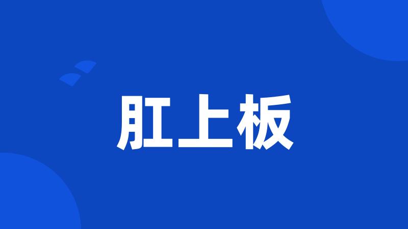 肛上板