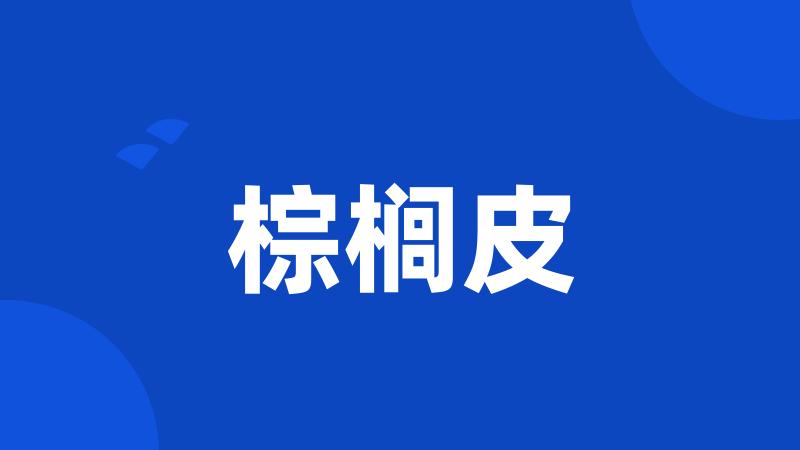 棕榈皮