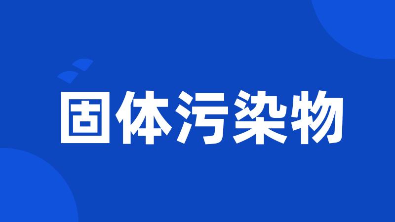 固体污染物