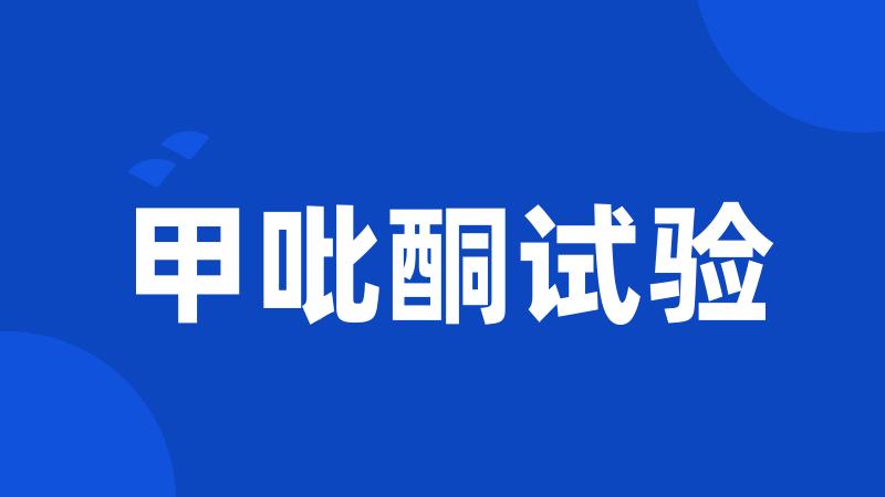 甲吡酮试验