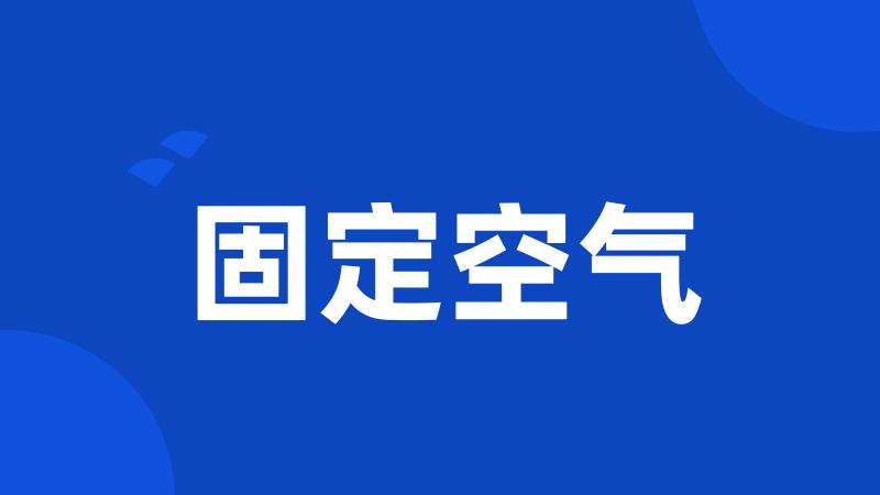 固定空气