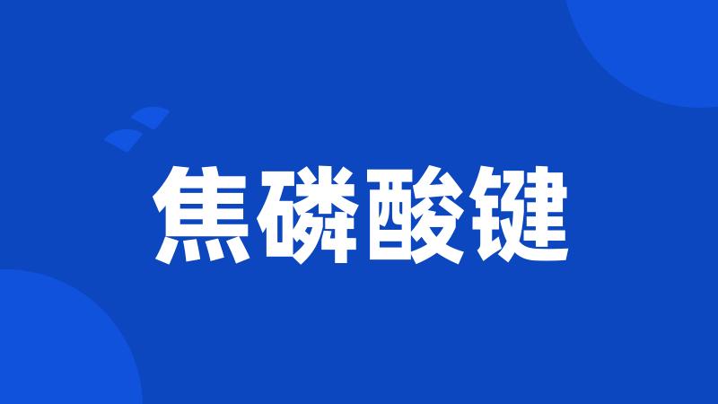 焦磷酸键