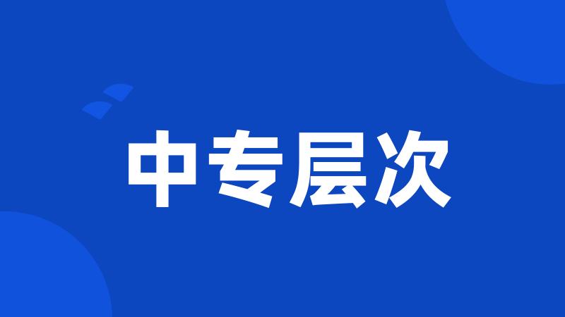 中专层次