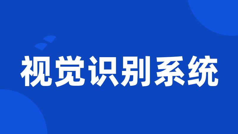 视觉识别系统