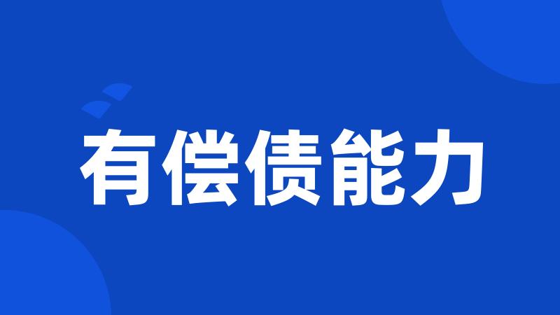 有偿债能力