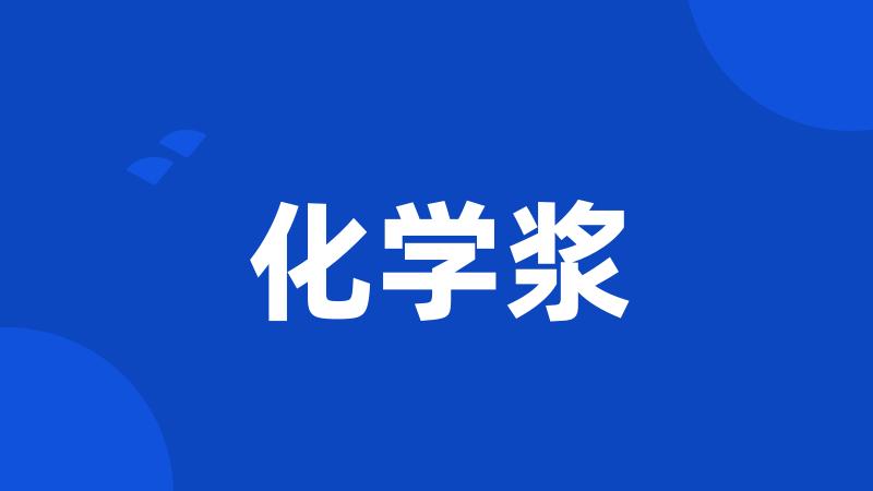 化学浆